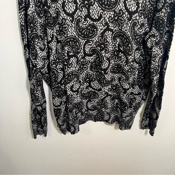 Lane Bryant Cardigan Gray Black Paisley Lace 14/16 - Picture 9 of 11